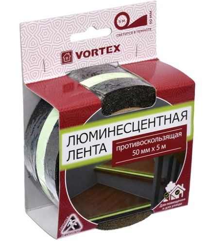 Лента противоскользящая сигнальная люминисцентная VORTEX 24161